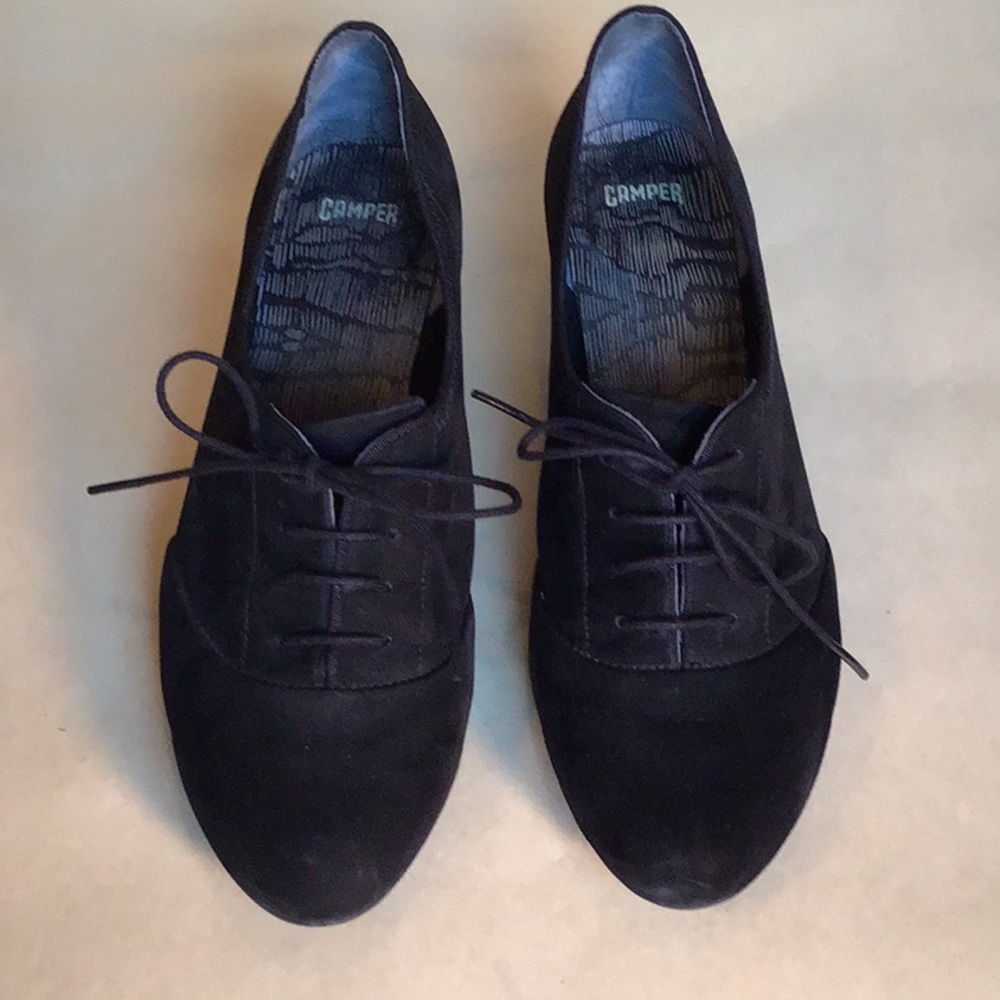 Camper - Black Suede Lace-Up Oxford